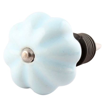 Solid Sky Blue Ceramic Melon Wine Stopper